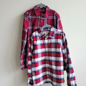 2 Plaid shirts for boys size 7-8
